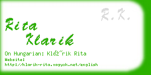 rita klarik business card